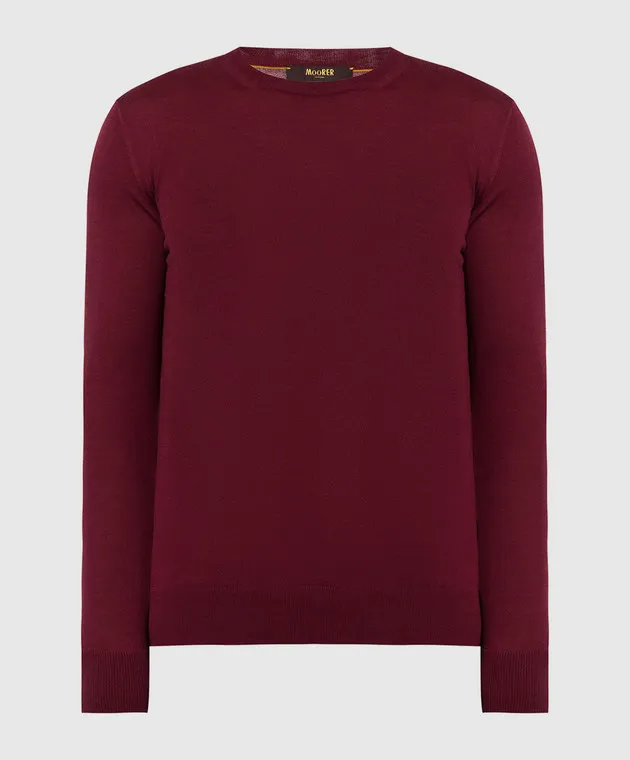 MooRER Burgundy wool jumper Cornelius-mll