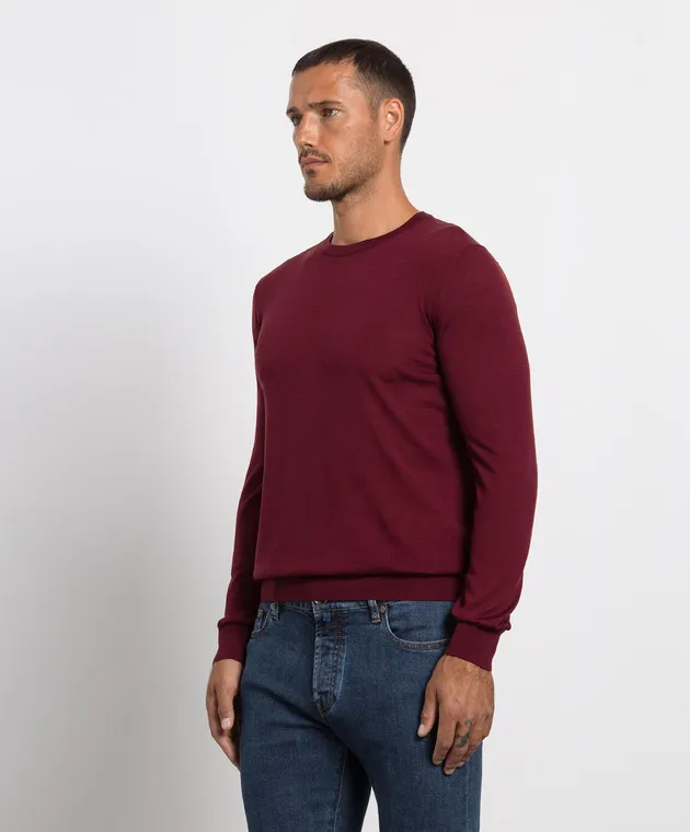 MooRER Burgundy wool jumper Cornelius-mll