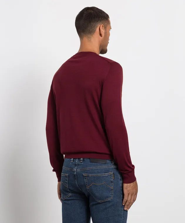 MooRER Burgundy wool jumper Cornelius-mll