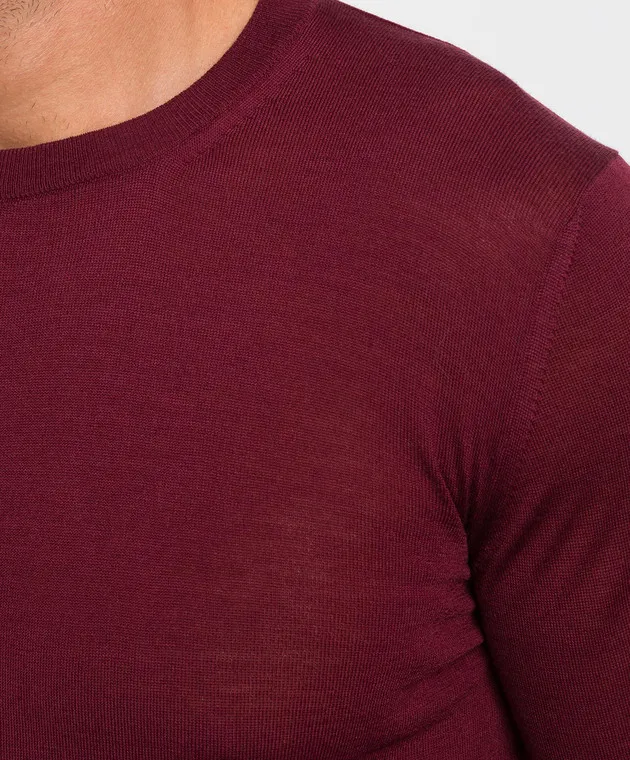 MooRER Burgundy wool jumper Cornelius-mll