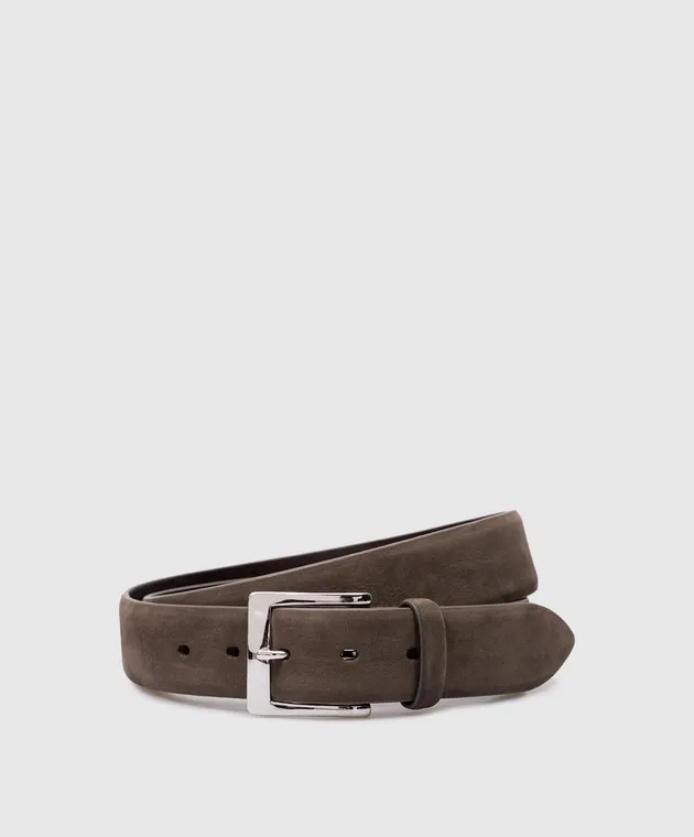 MooRER GAREY beige nubuck belt