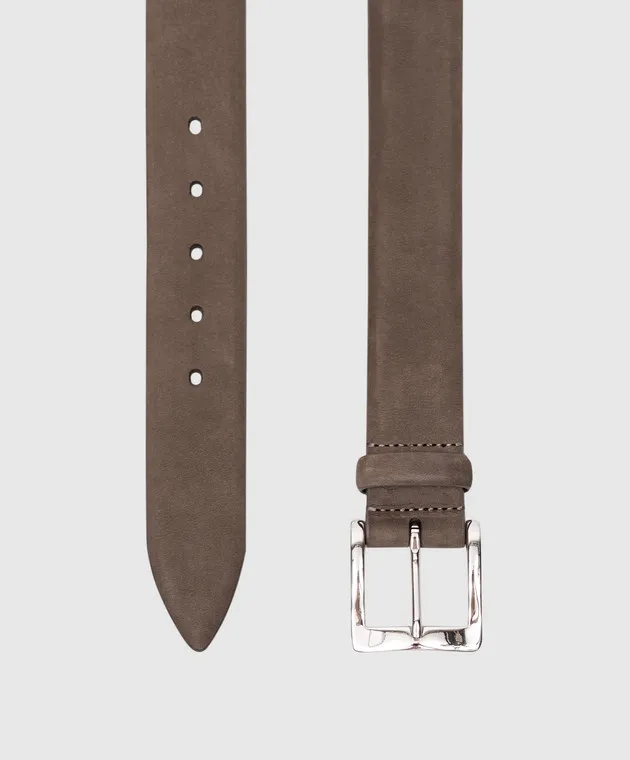 MooRER GAREY beige nubuck belt