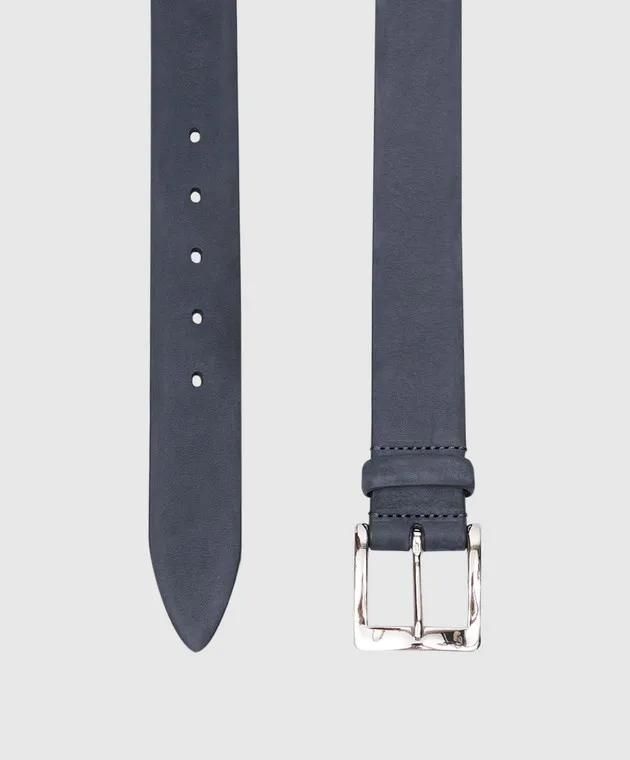 MooRER GAREY blue nubuck belt