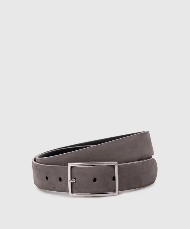 MooRER HOWARD gray nubuck belt