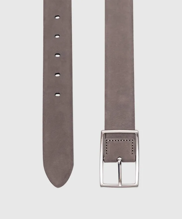 MooRER HOWARD gray nubuck belt