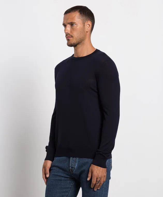 MooRER Navy blue Cornelius-mll wool jumper