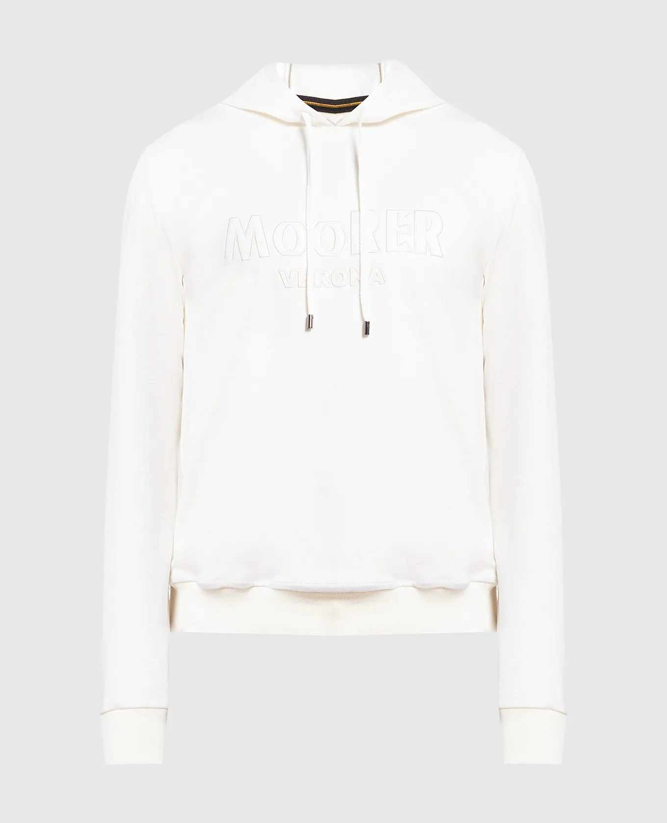 MooRER White wool jumper with logo embroidery