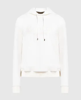 MooRER White wool jumper with logo embroidery