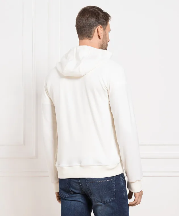 MooRER White wool jumper with logo embroidery