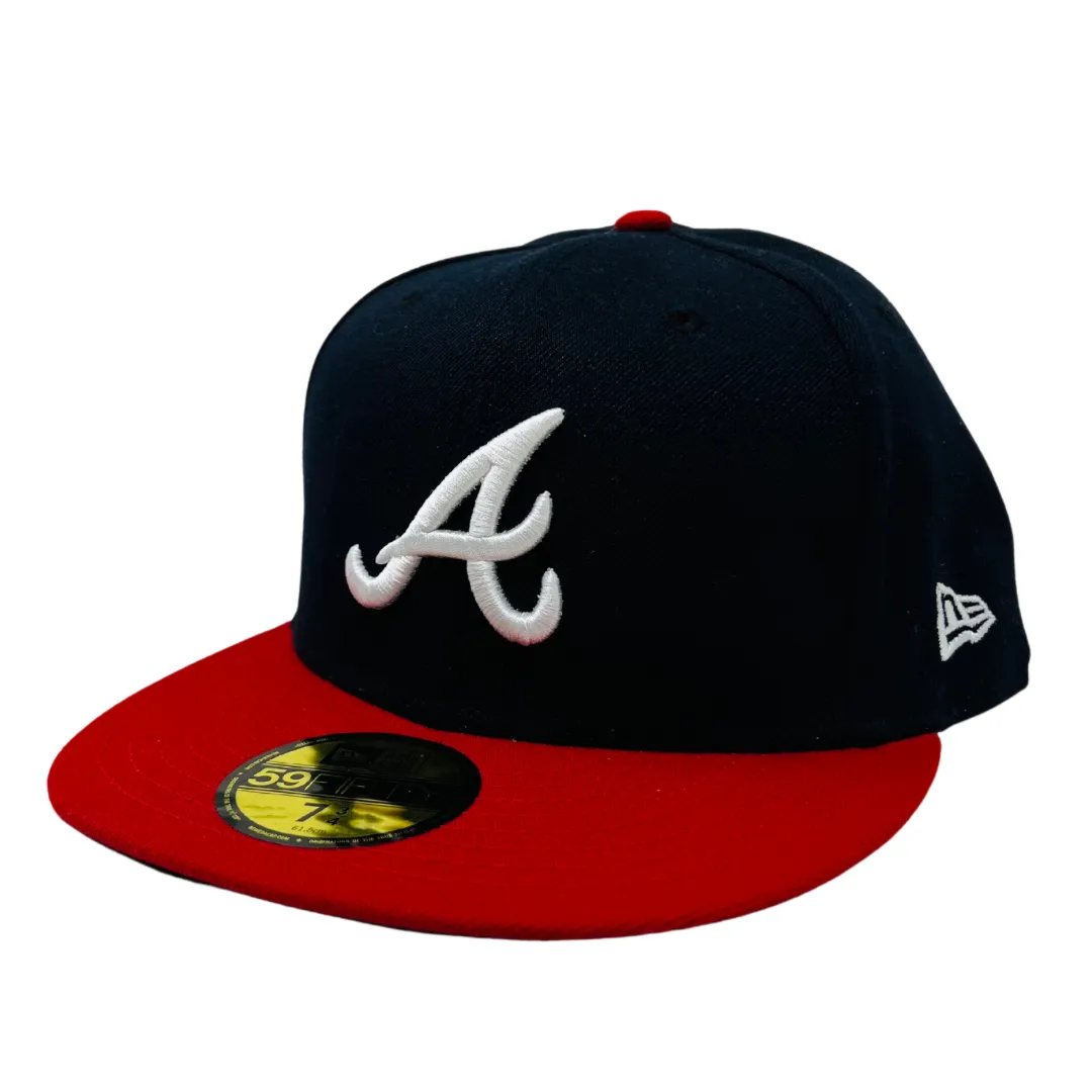 N373O Gorra SnapBack New Era Atlanta Braves Black On White 59FIFTY