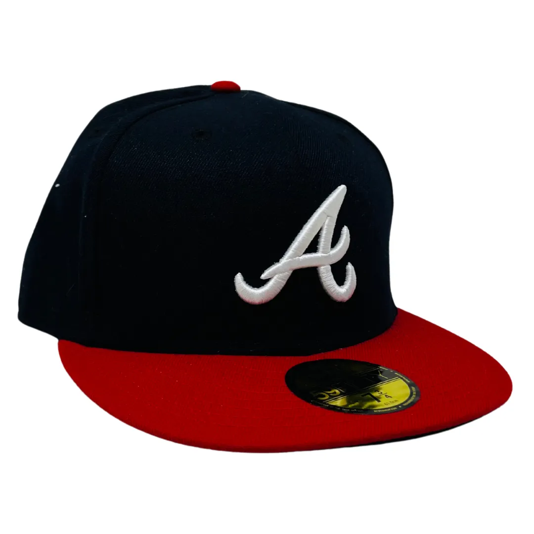 N373O Gorra SnapBack New Era Atlanta Braves Black On White 59FIFTY