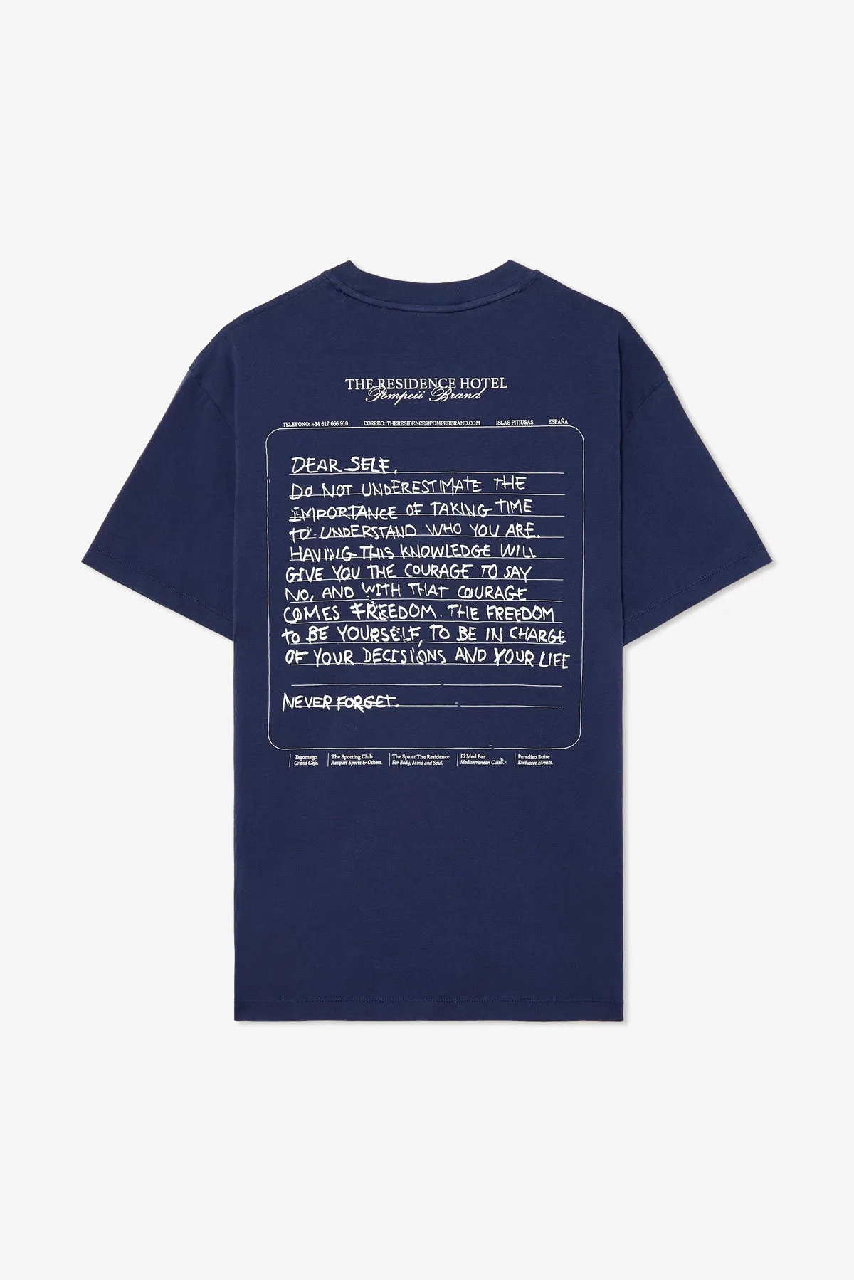 NAVY HOTEL NOTE GRAPHIC TEE