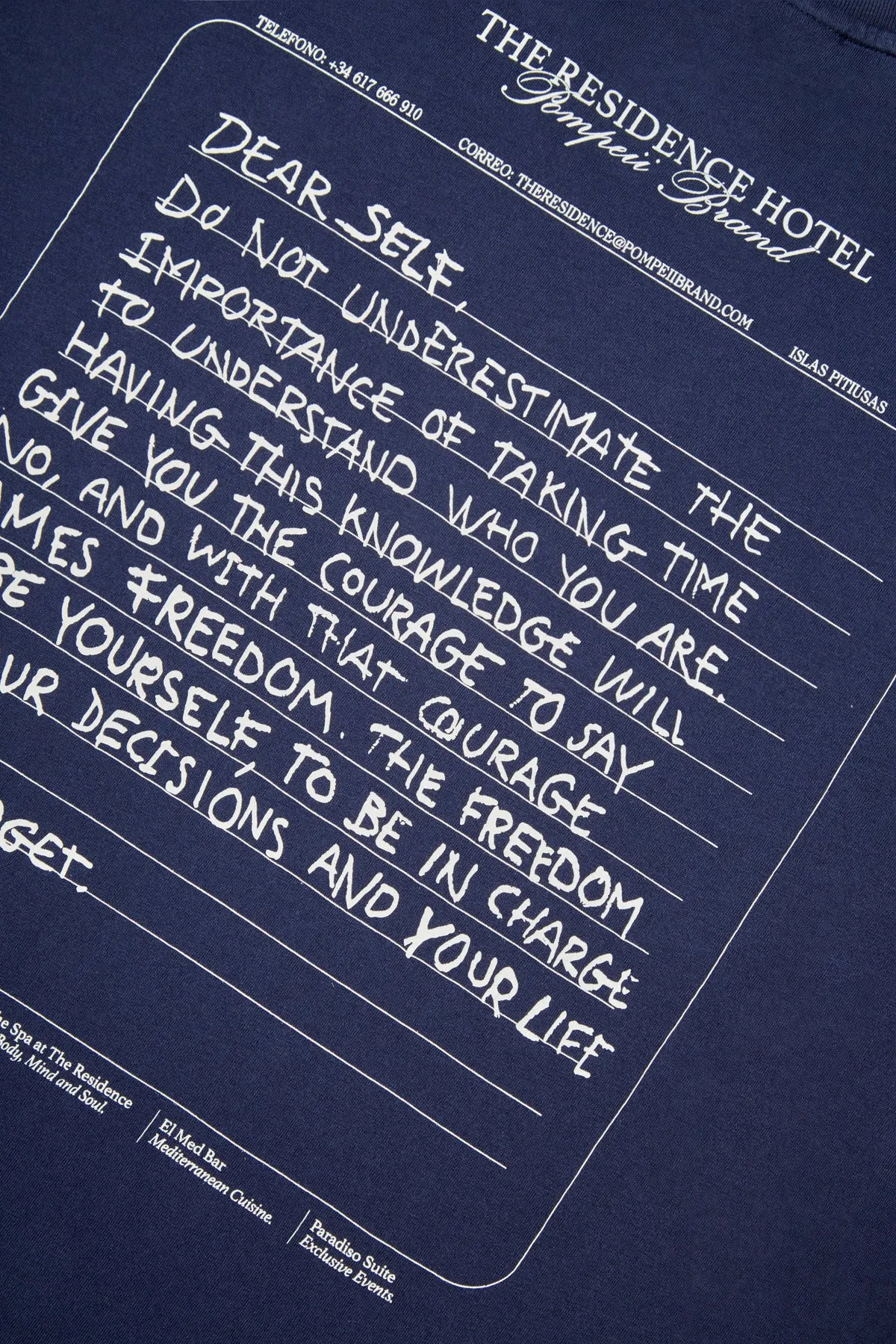 NAVY HOTEL NOTE GRAPHIC TEE