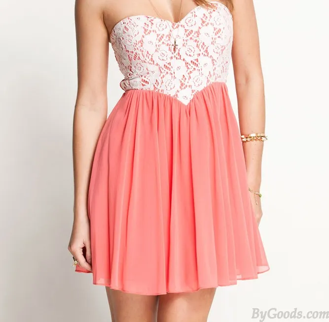 Nice Pink Lace Tee Dress