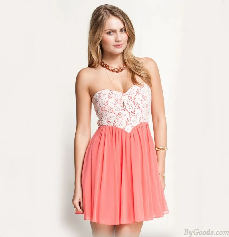 Nice Pink Lace Tee Dress