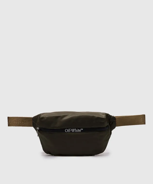 Off-White Khaki belt bag with logo print