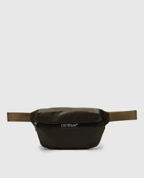 Off-White Khaki belt bag with logo print