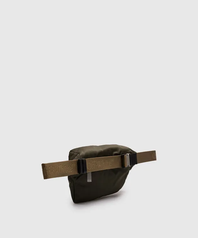 Off-White Khaki belt bag with logo print