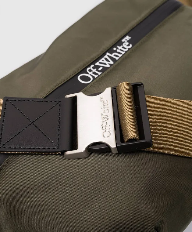 Off-White Khaki belt bag with logo print