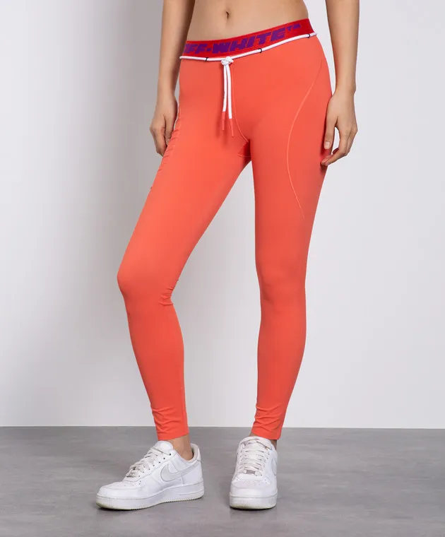 Off-White Leggings with belt and logo pattern