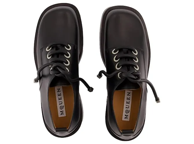 Old Calf Derbies - Alexander McQueen - Cuero - Negro 