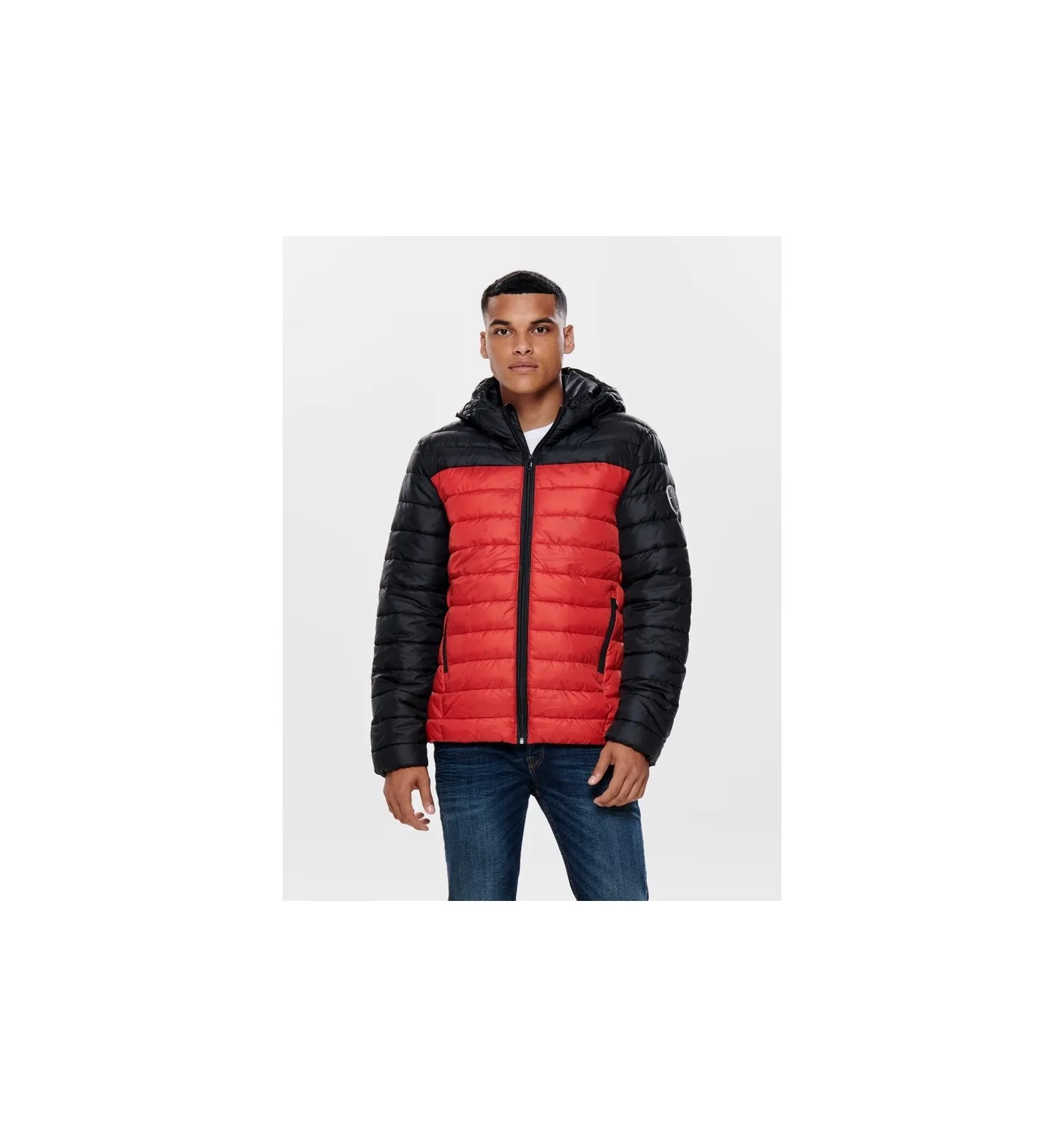 ONLY AND SONS STEVEN QUILTED JACKET AURA ORANGE