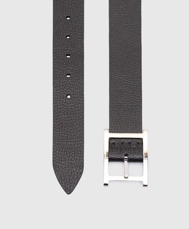 Orciani Double-sided leather belt with embossed grain