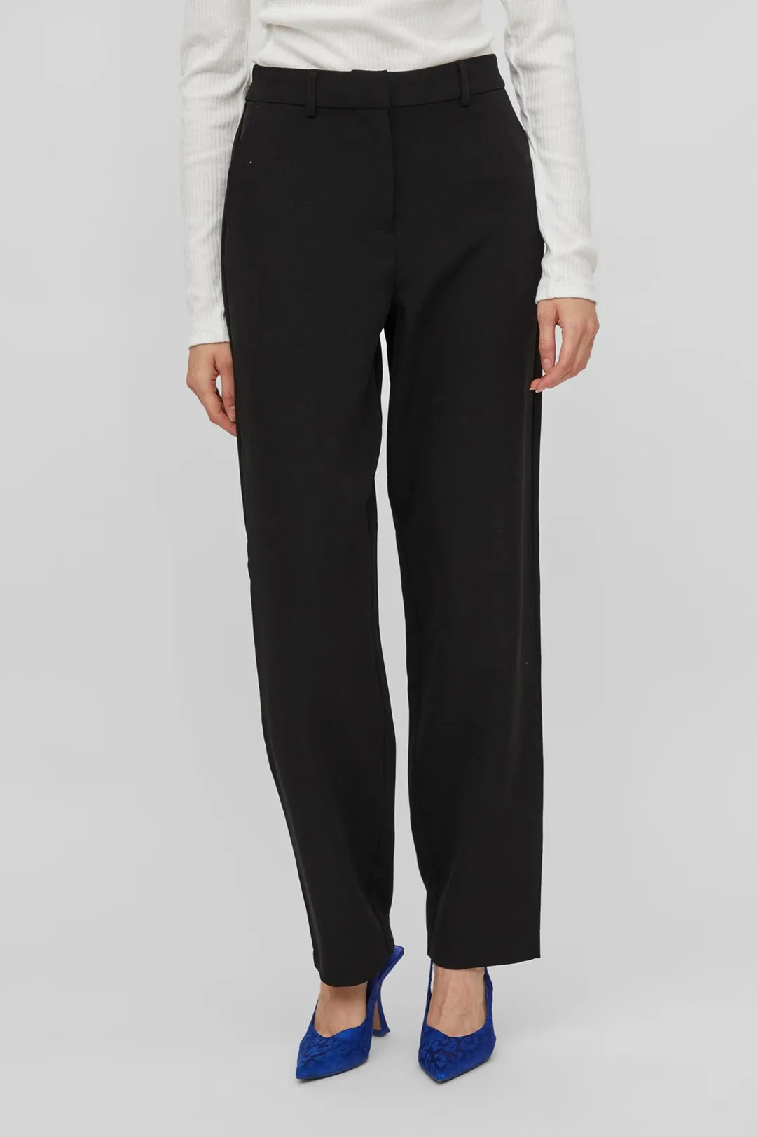 PANTALON RECTO TELA VIKAMMA NEGRO