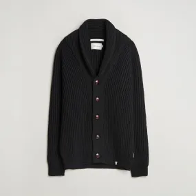 Peregrine Wilkinson Ribbed Wool Cardigan Black