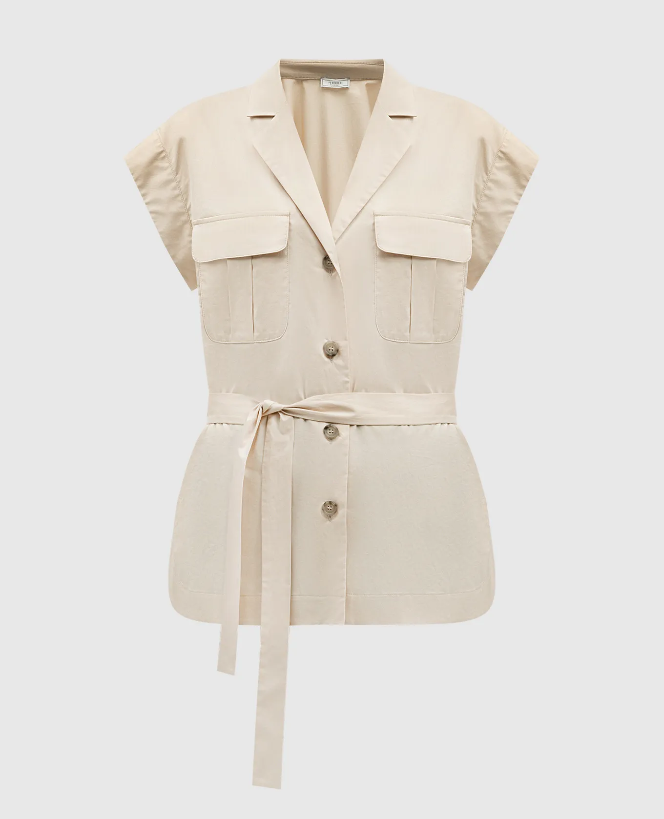 Peserico Beige blouse with a belt