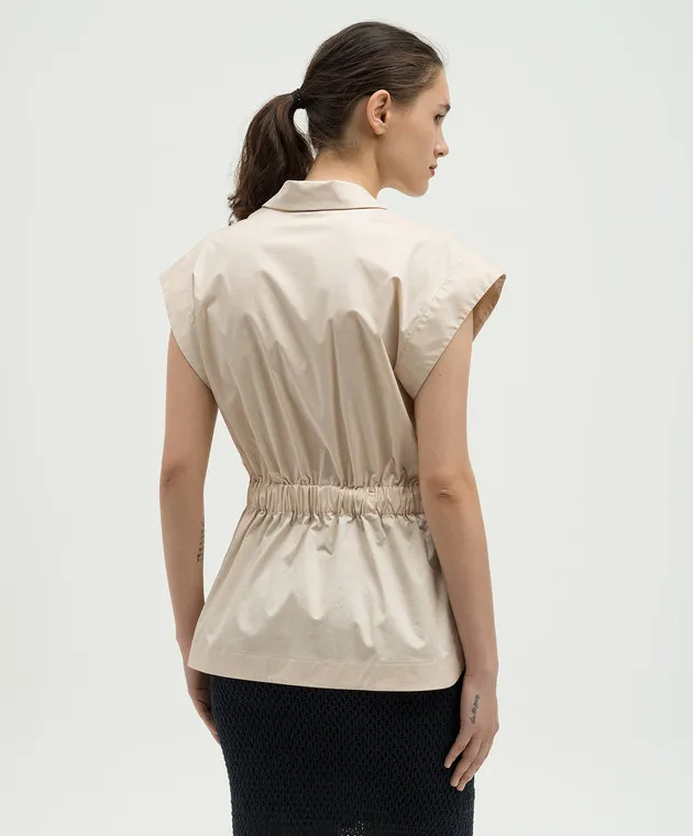 Peserico Beige blouse with a belt