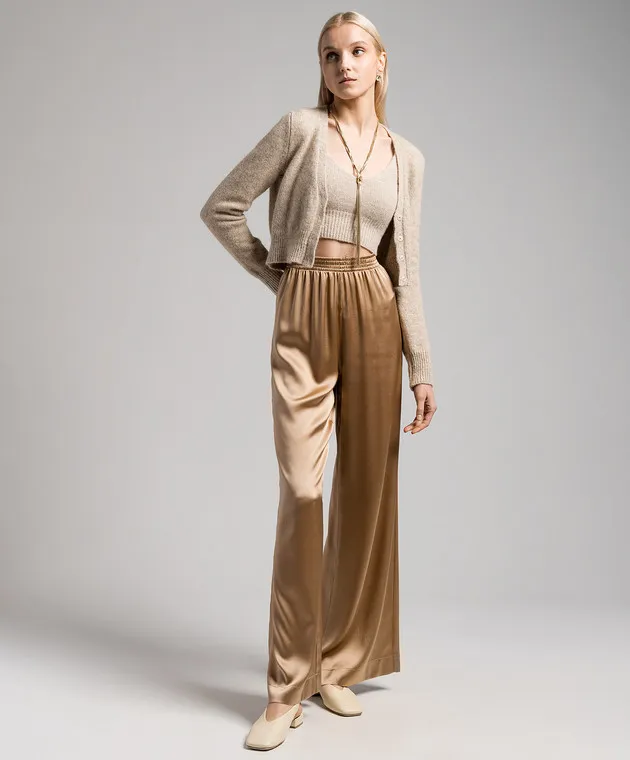 Peserico Beige cardigan with lurex