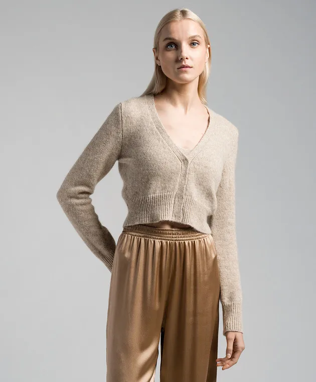 Peserico Beige cardigan with lurex