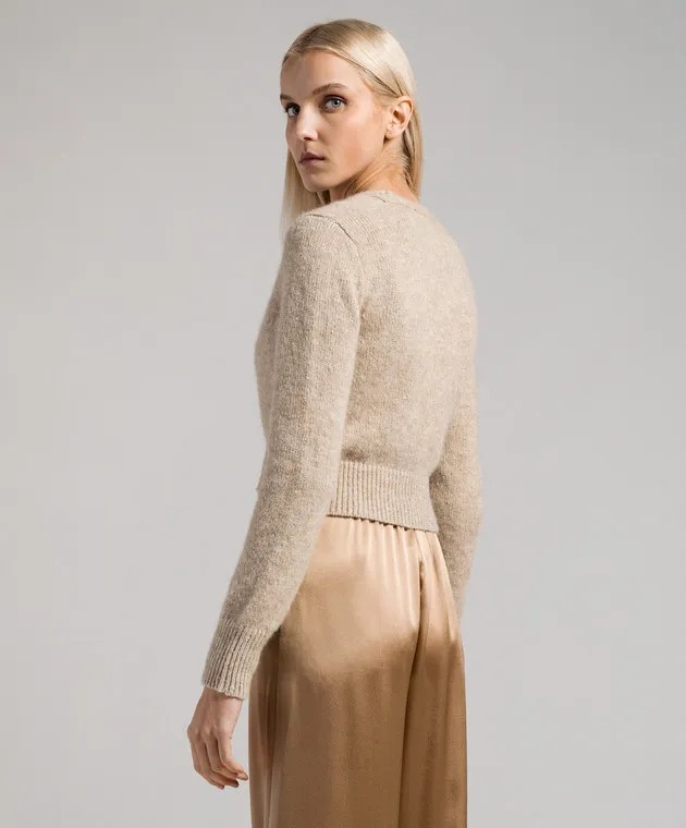 Peserico Beige cardigan with lurex