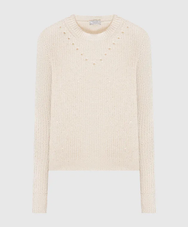 Peserico Beige jumper with sequins