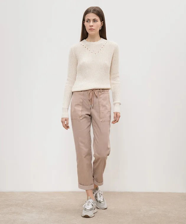 Peserico Beige jumper with sequins