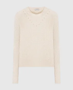 Peserico Beige jumper with sequins