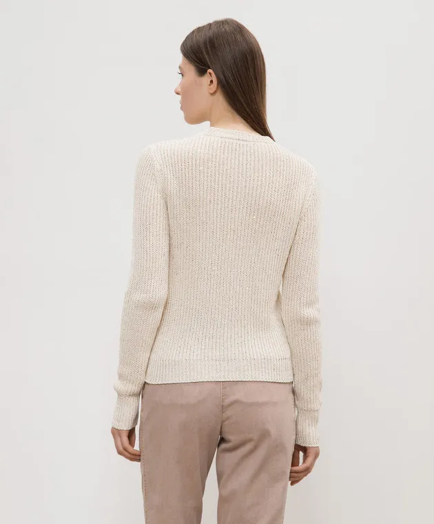 Peserico Beige jumper with sequins