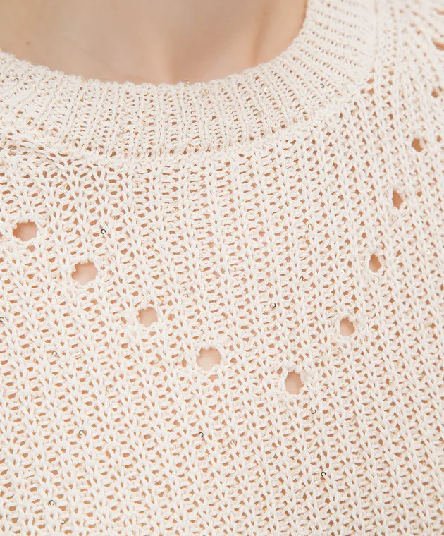 Peserico Beige jumper with sequins