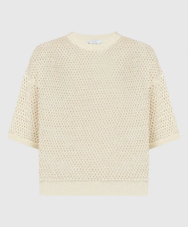 Peserico Beige openwork jumper