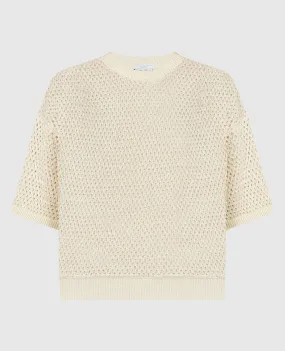 Peserico Beige openwork jumper