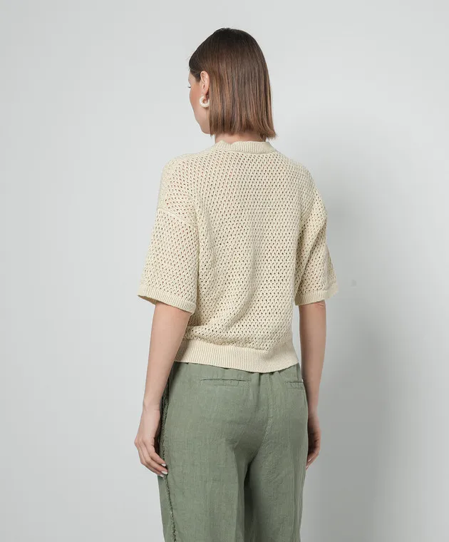 Peserico Beige openwork jumper