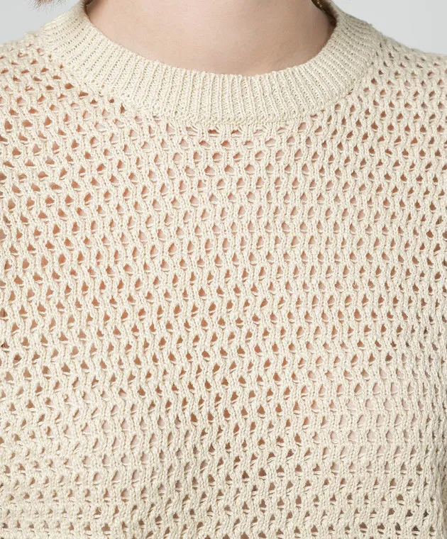 Peserico Beige openwork jumper