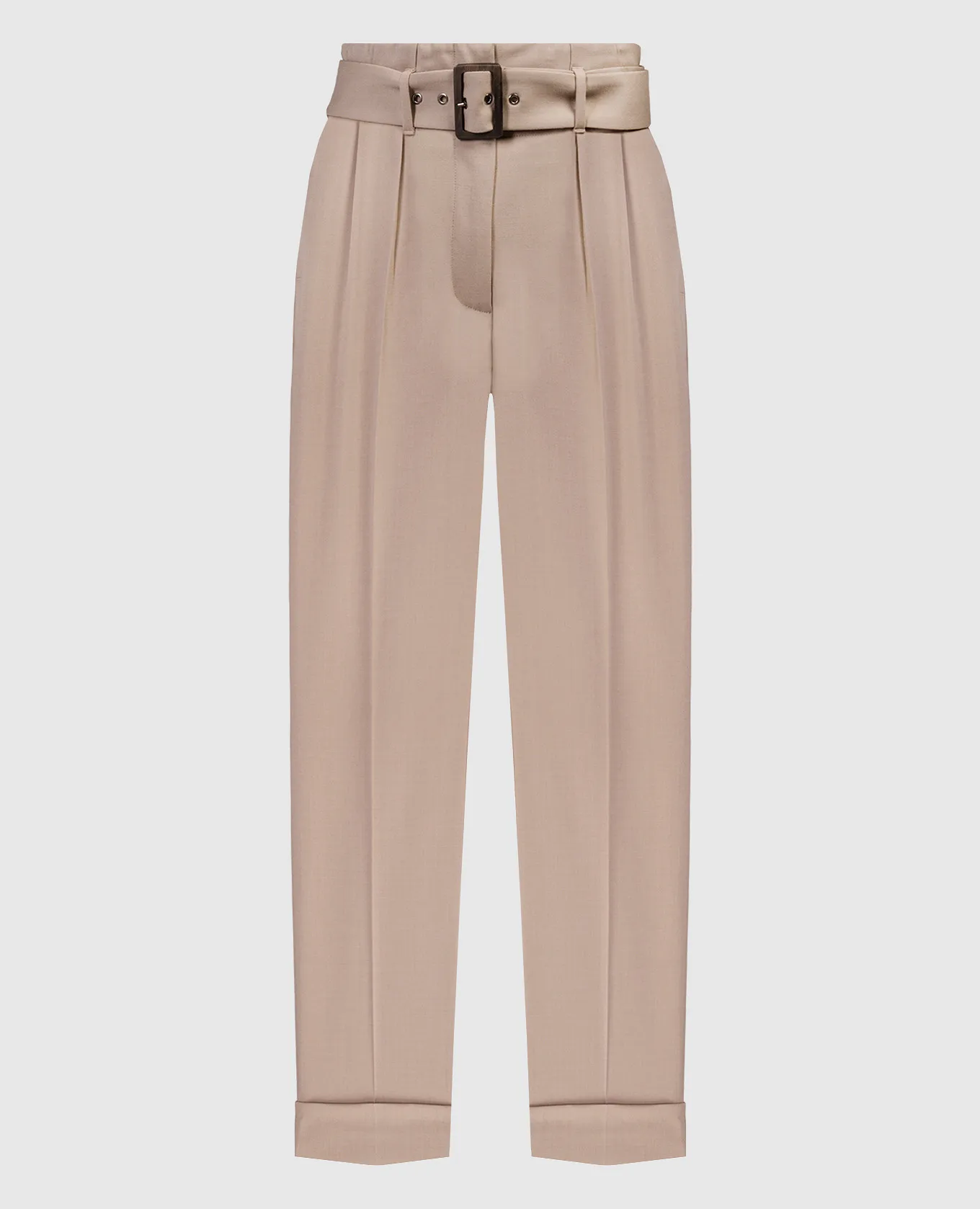 Peserico Beige pants with a belt