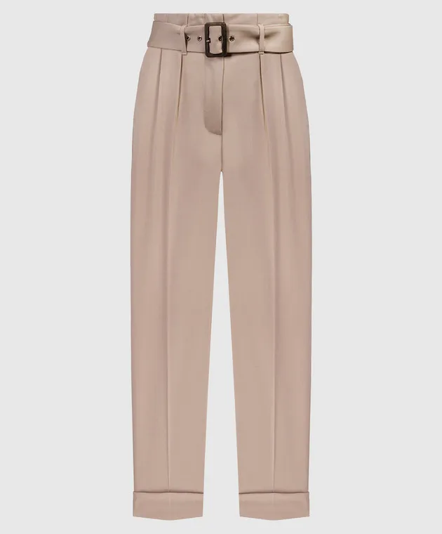 Peserico Beige pants with a belt