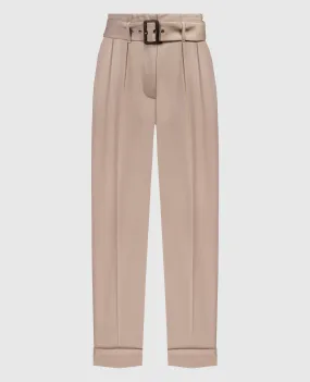 Peserico Beige pants with a belt