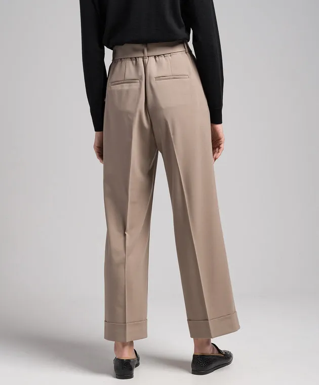 Peserico Beige pants with a belt