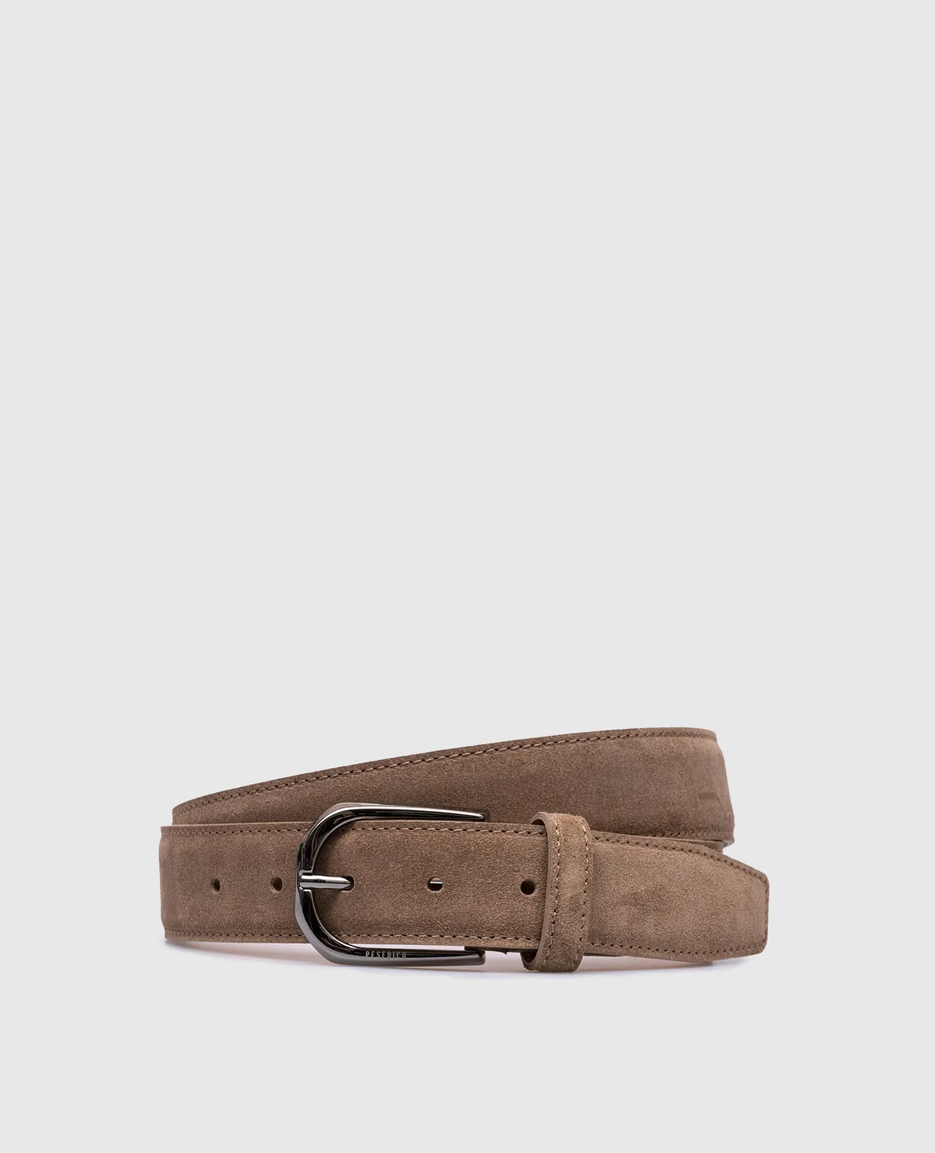 Peserico Beige suede belt with logo