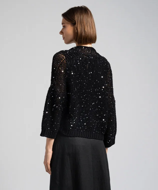 Peserico Black cardigan with sequins