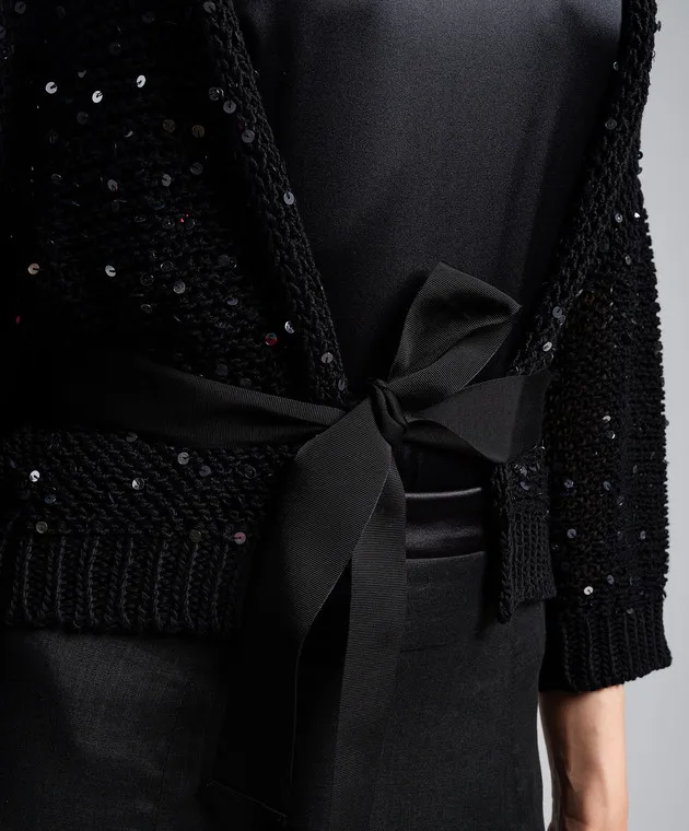 Peserico Black cardigan with sequins